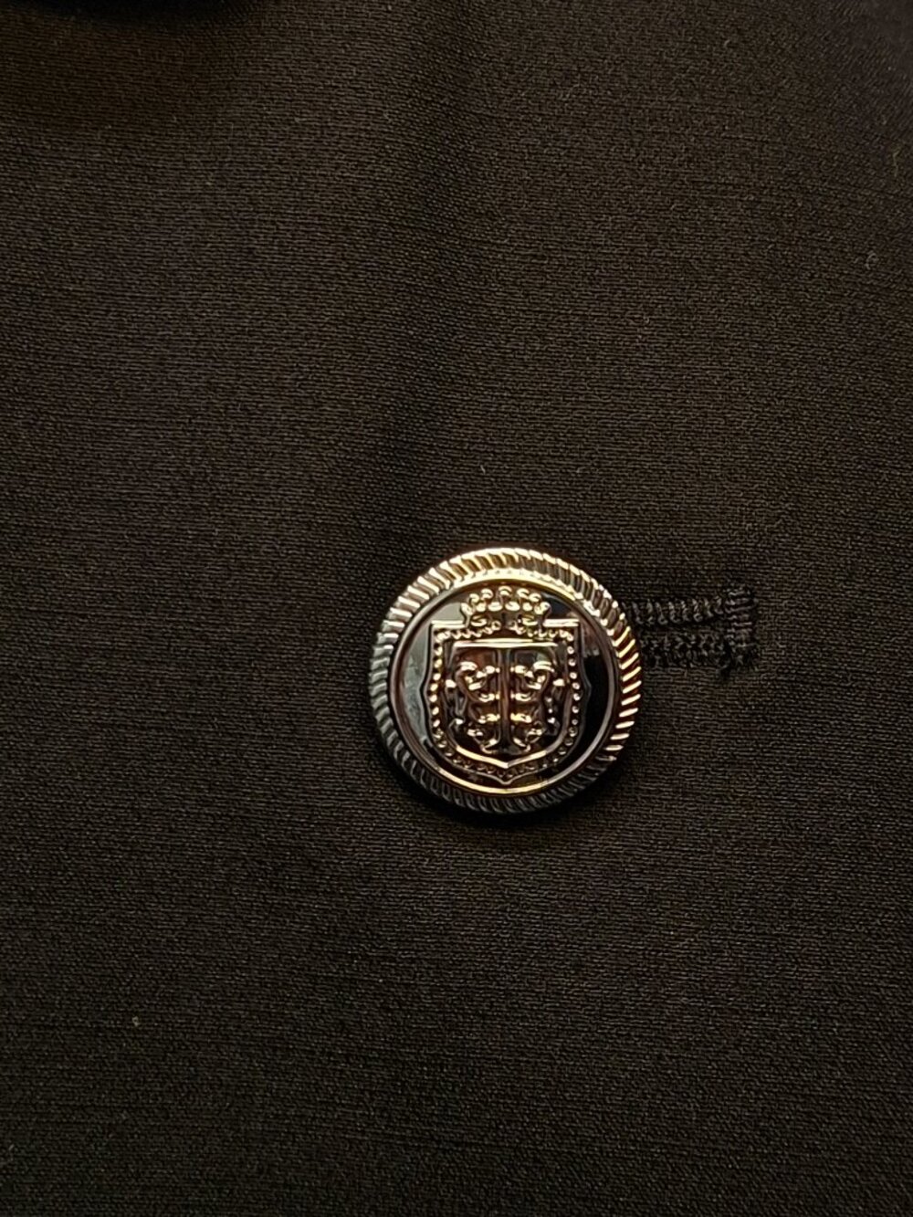 Talbots Short Black A-Line Skirt with Silver buttons - Picture 3 of 5